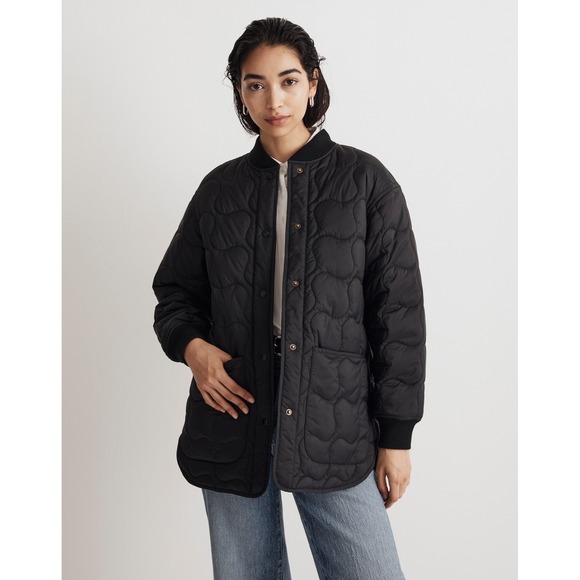 Madewell Quilted Oversized Bomber Jacket Size Small
